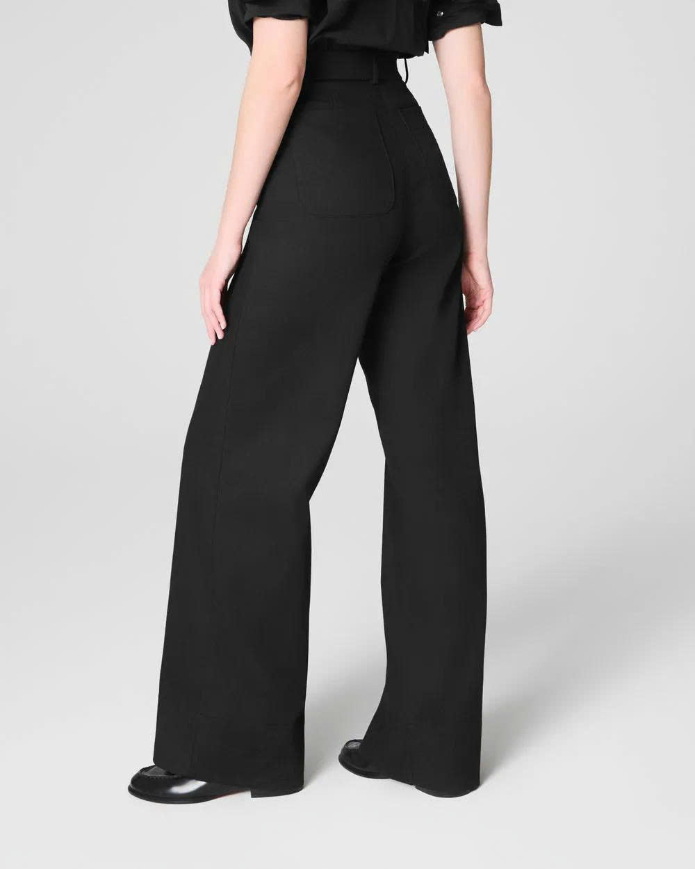 Tummy Control Stretch Twill Wide Leg Pant